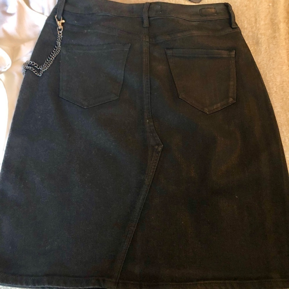 BLACK Denim Skirt SKINNY GIRL w Stretch  Cotton BUY NOW PRICE - Picture 8 of 9